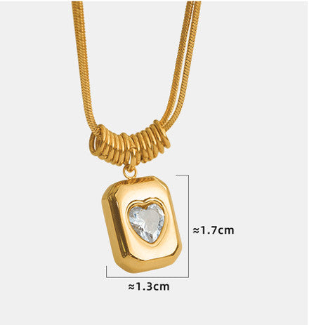PVD Coated 18K Gold Plated 304 Stainless Steel Vintage Style Waterproof Non Tarnish Pendant Necklace