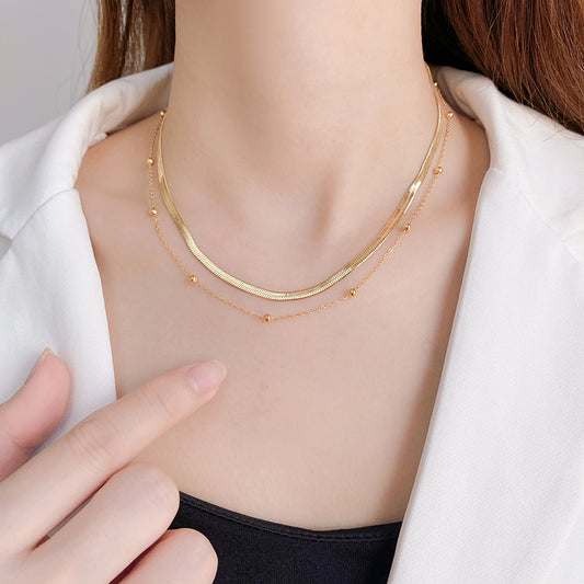 Ion Plating (IP) 18K Gold Plated Geometric Non Tarnish 304 Stainless Steel Necklace