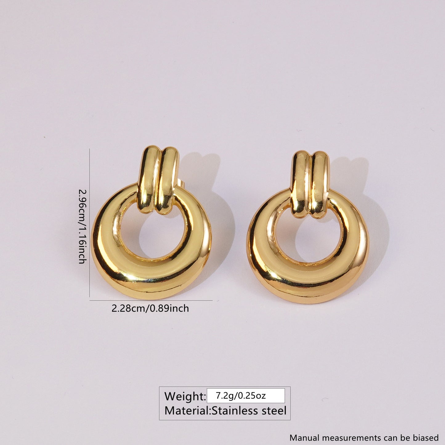Elegant 304 Stainless Steel Gold Electroplating Ear Studs